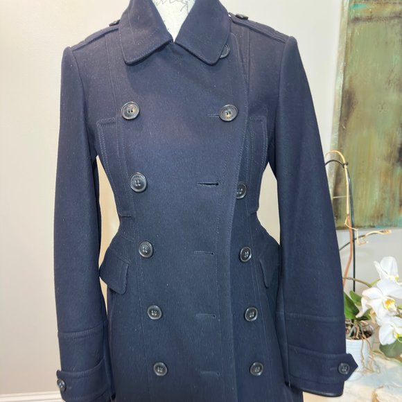 Authentic Burberry XS Women's Wool Blend Long Trench- Gently Used - Picture 3 of 4